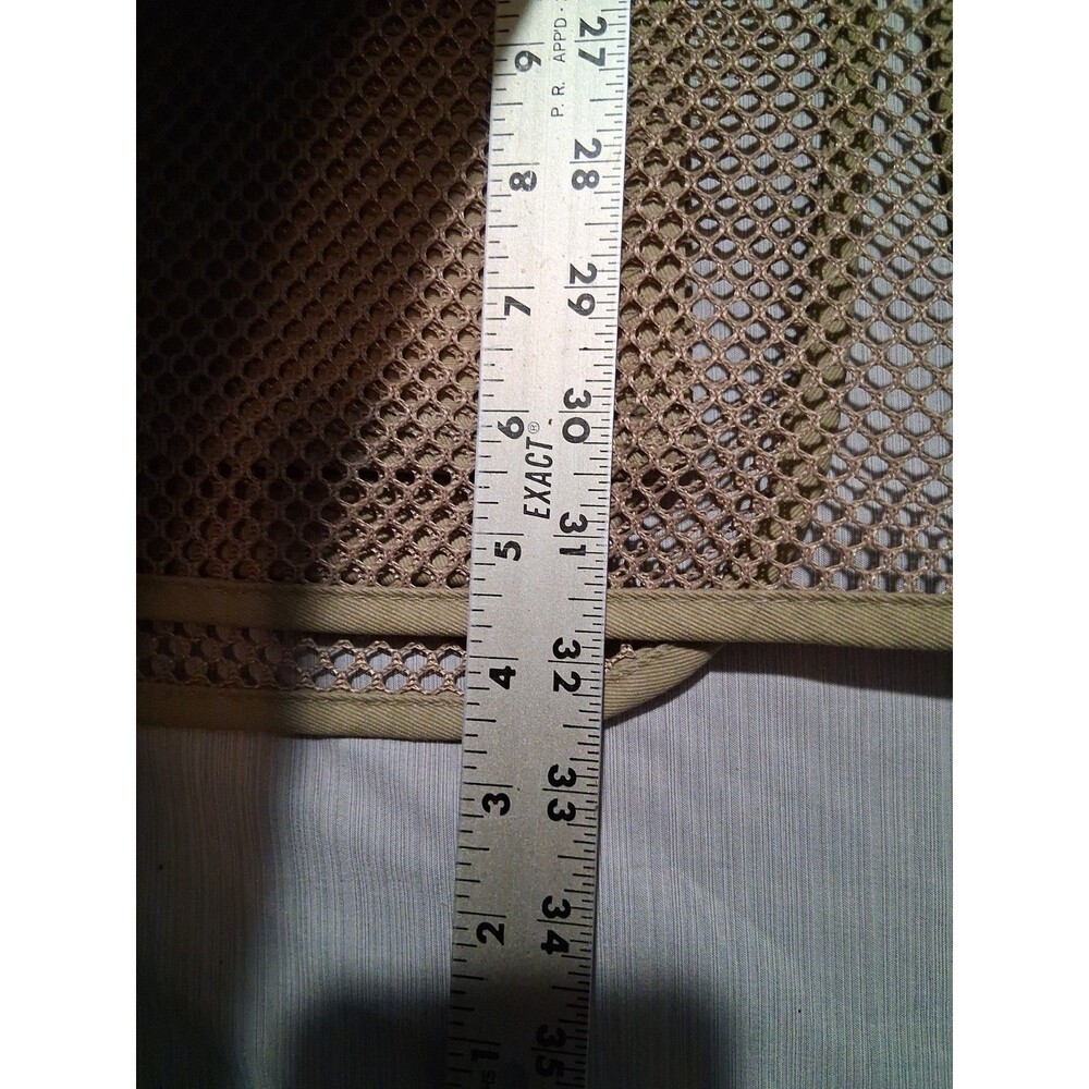 Vtg Bob Allen Vest Mens Size Med Tan Shooting Hunting Bird Trap Padded Shoulder - Picture 6 of 6